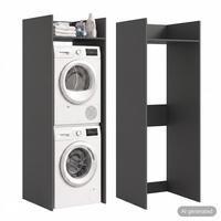 WASCHMASCHINENSCHRANK FREE (B/H/T: ca. 66/195/66 cm) in anthrazit/anthrazit - Anthrazit, Holzwerkstoff (66/195/66cm) - Homes & Jones
