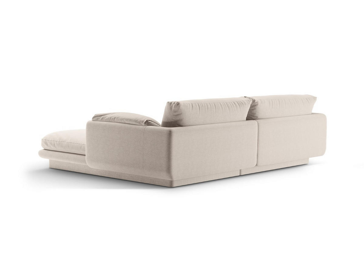 ECKSOFA links Torino aus strukturiertem Stoff leichtes beige 3 Sitzplätze - Creme, Textil (170/220cm) - Micadoni