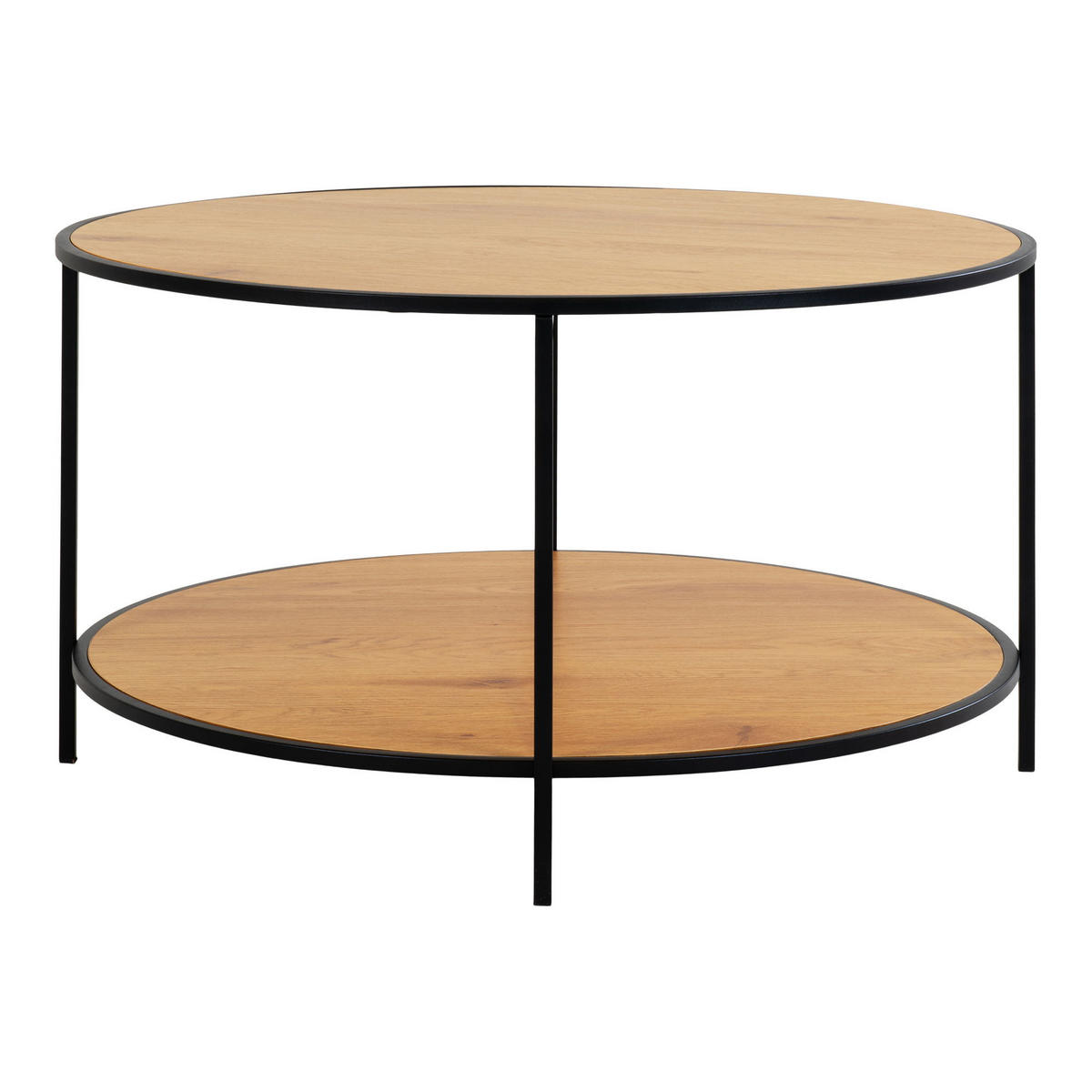 COUCHTISCH Vita Stahl, Spanplatte, Melaminfolie Natur - Naturfarben, Metall (80/80/45cm) - tinkaro