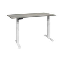 SCHREIBTISCH höhenverstellbar elektrisch Edithe 140x70 weiß/beton - Hellgrau, Holz (140/70/73cm) - 58aufmkessel