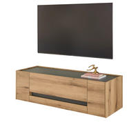 TV-LOWBOARD Eiche Evoke, grau 140 cm, TV- Unterteil mit viel Stauraum - Eichefarben/Schwarz, Holz/Holzwerkstoff (140/40/45cm) - Furn.Design