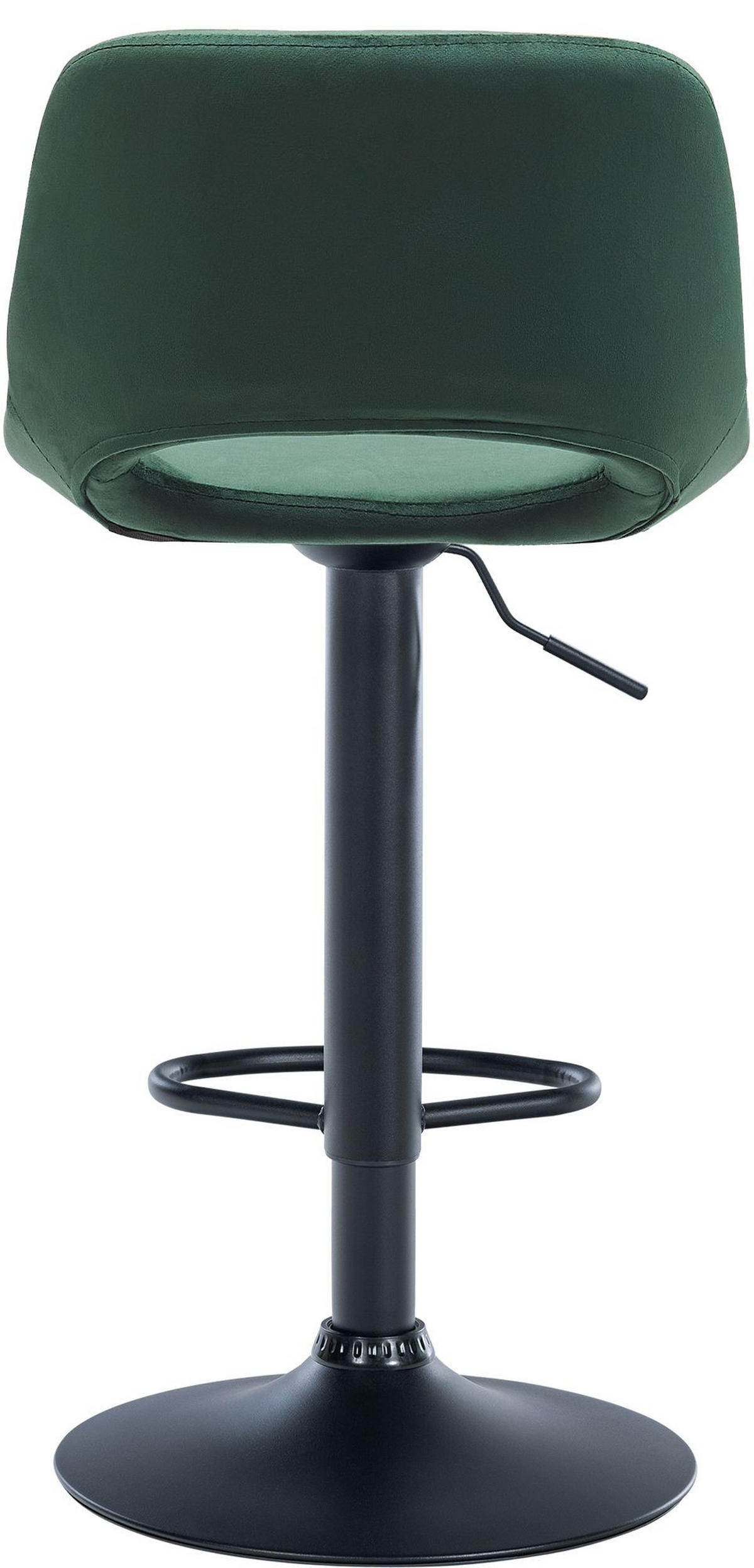 BARHOCKER 2er-Set JAKSON Grün Samt Schwarz - Grün, Textil/Metall (42/86/46cm) - DELUKE