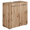 WASCHBECKENUNTERSCHRANK Jupiter 2 Türen Eiche Fischgrät - 60 x 30 x 60 cm - Eiche Wotan, Holz (60/60/30cm) - Badplaats
