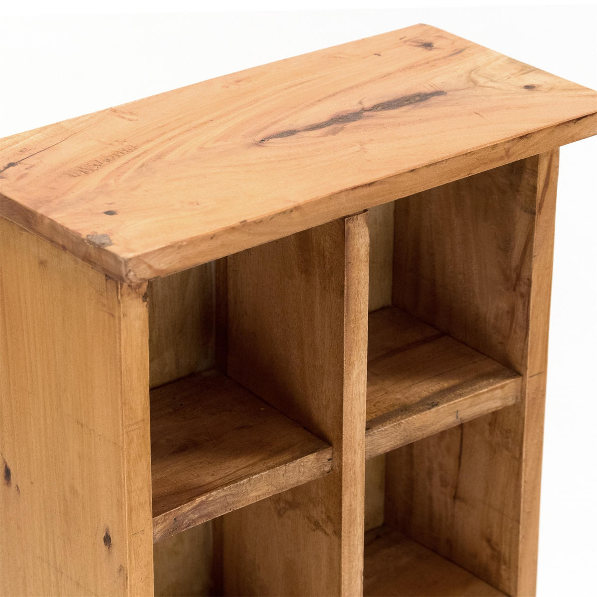 CD & BÜCHERREGAL NATURE Recyclingholz massiv, mit 10 Fächern 08 honigfarben gewachst - Honig, Holz (36/94/17cm) - DESIGN DELIGHTS