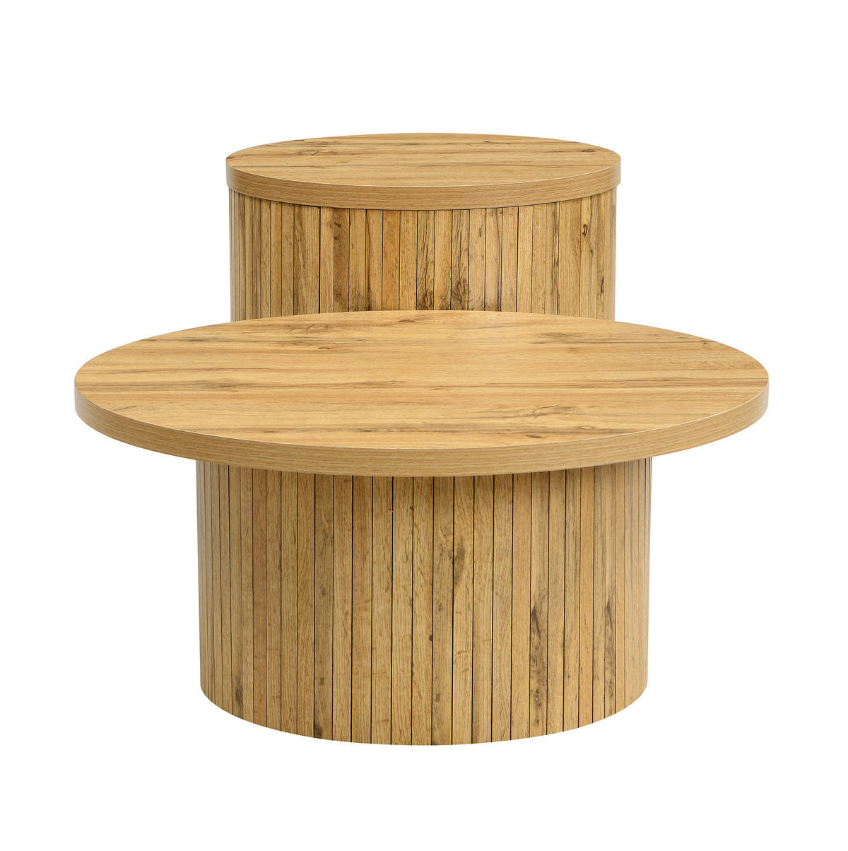 COUCHTISCH-SET 75/75/36 + 50/50/50,5 cm aus MDF, flexibel kombinierbar mit Stauraum in Naturholzoptik, Natur - Naturfarben, Holzwerkstoff (75/75/36cm) - Redom
