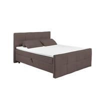 BOXBETT Breitcord, 7-Zonen-Tonnentaschen-Federkernmatratze, HR-30 Topper, Bettkasten - Schwarz/Braun, Holz/Kunststoff (160/200cm) - ed exciting design