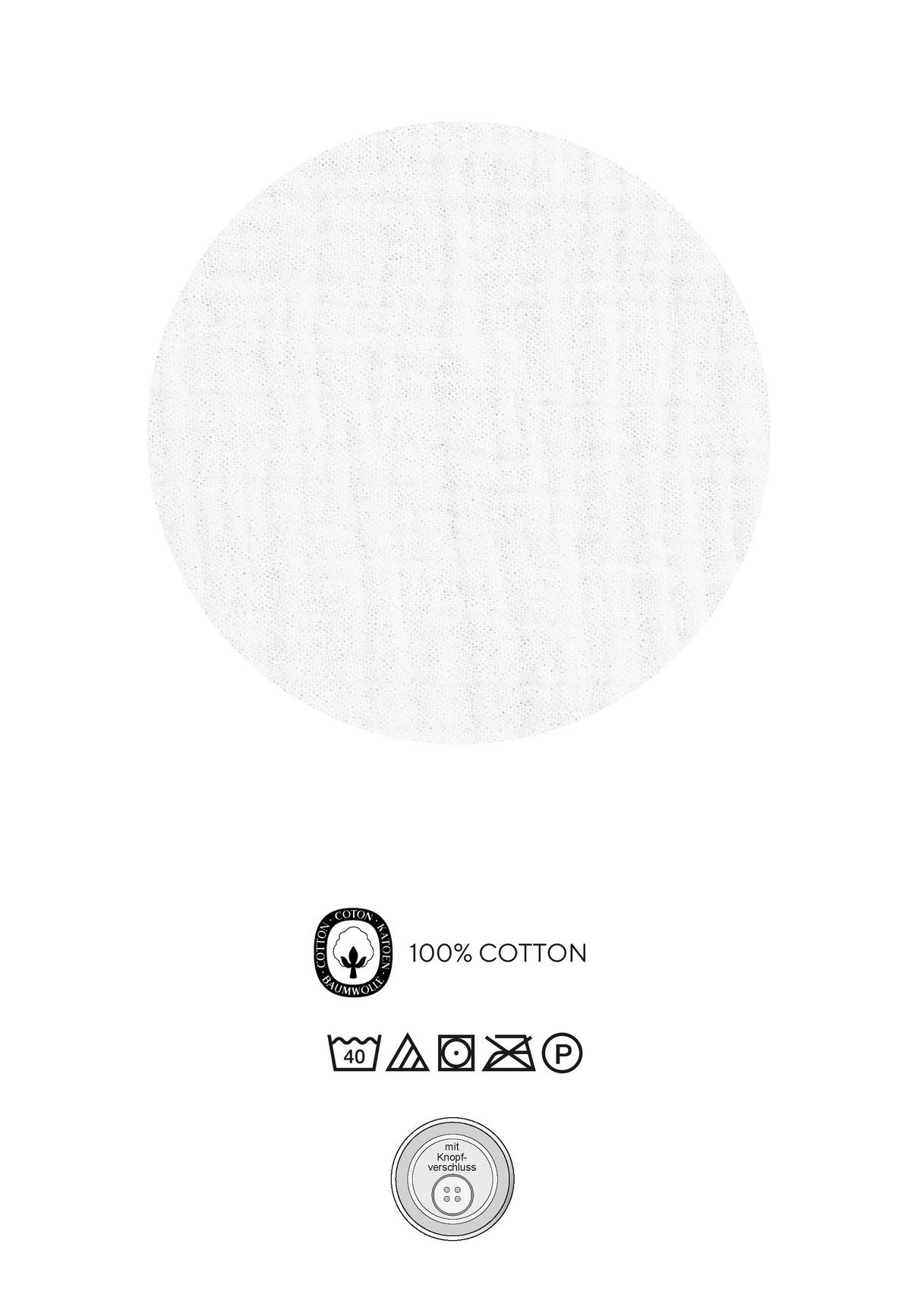 BETTWÄSCHE-GARNITUR Musselin UNI weiss, 135x200 cm + 80x80 cm - Weiß, Textil (135/200cm) - biberna