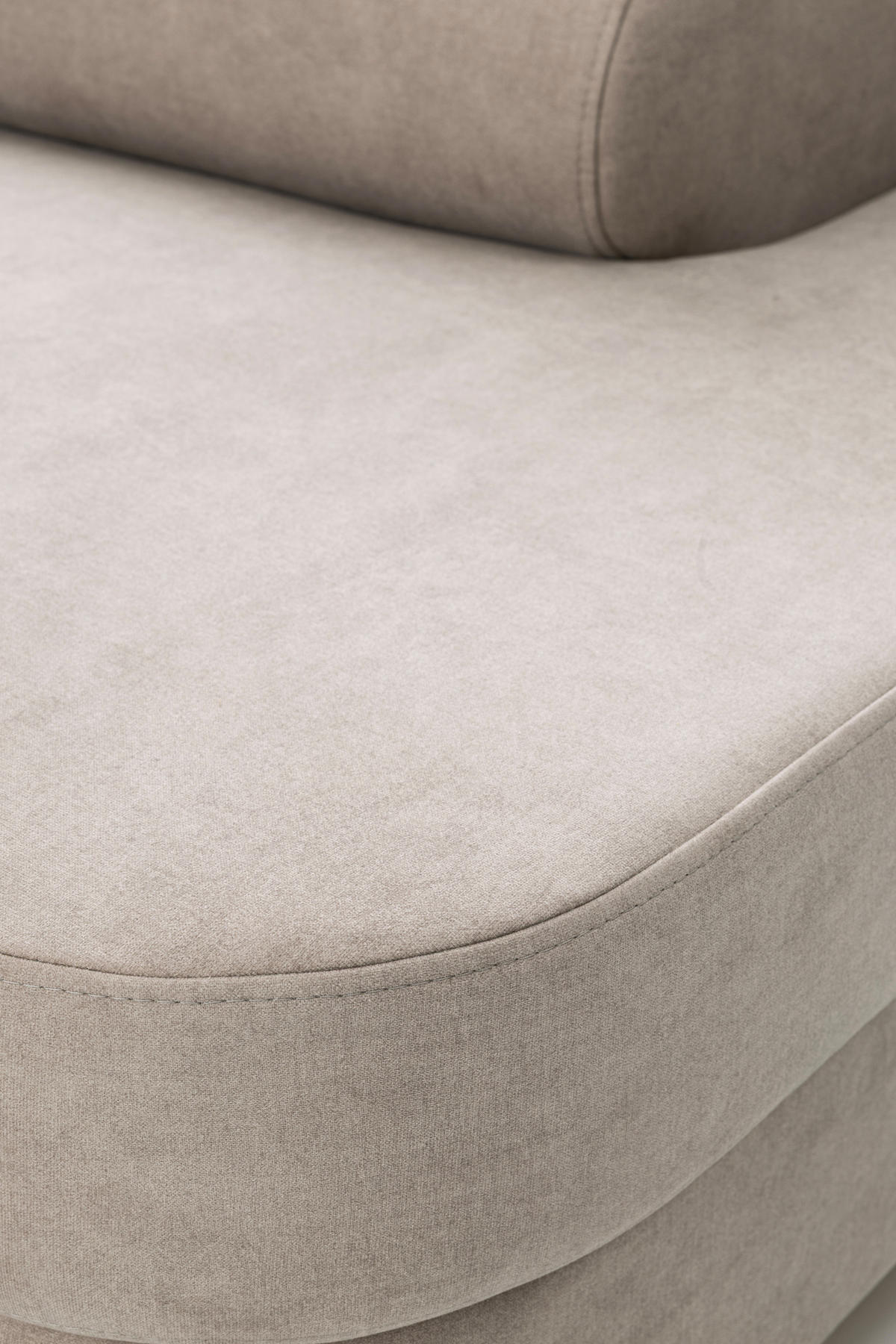 ECKSOFA PRIAM XXL L-Form Rechts mit Schlaffunktion 125x265 Velours Creme - Creme/Schwarz, Holz/Textil (203/420cm) - Muffo