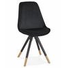 STUHL Stoffbezug Holzgestell mit Goldakzenten, Schwarz 48x56x83 cm - Schwarz, Holz/Buchenholz (48/83/56cm) - KADIMA DESIGN