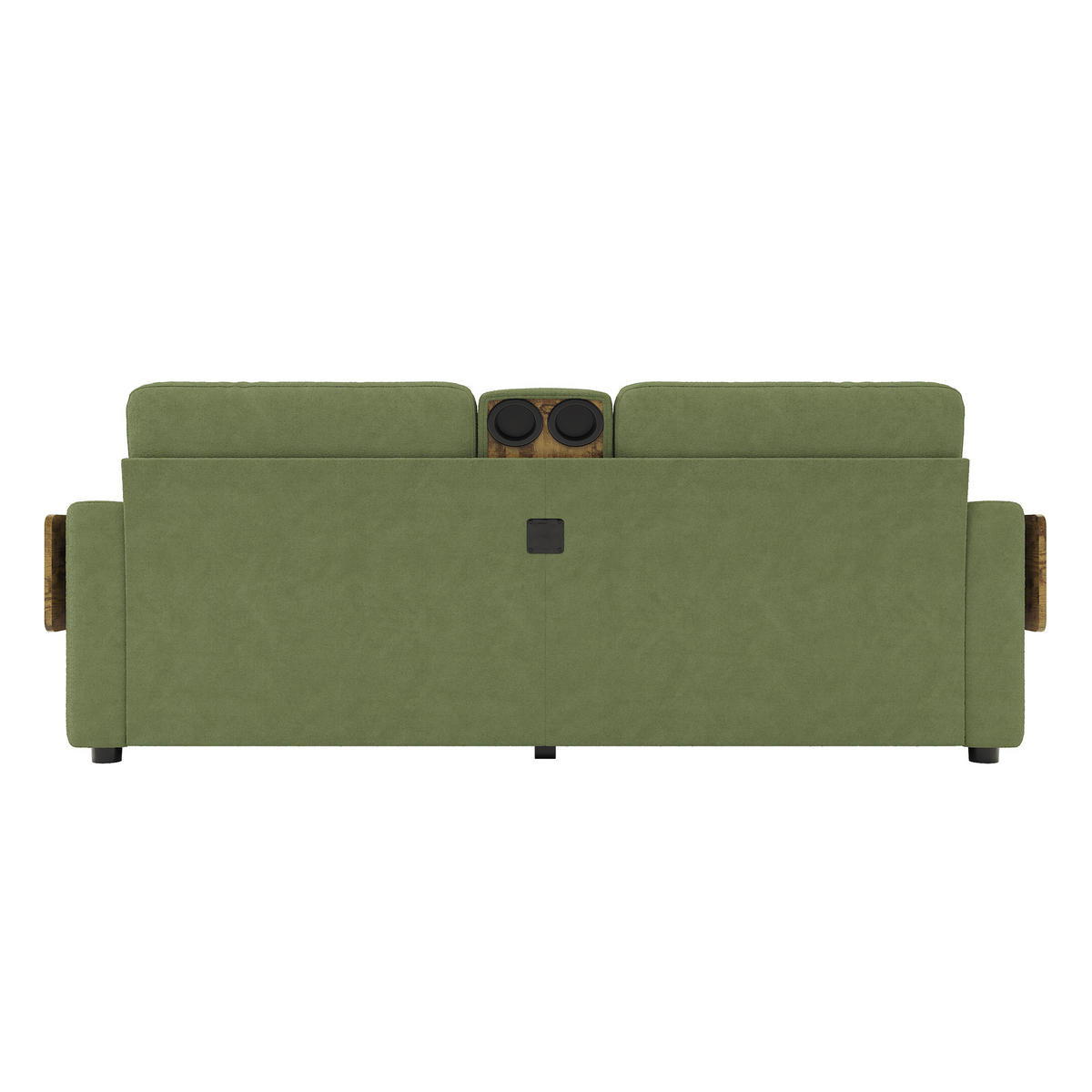 2-SITZER-SOFA mit Laptop-Tisch und Stauraum, DE-42611, Grün - Grün, Metall (178/57.5/71cm) - ComfortXL