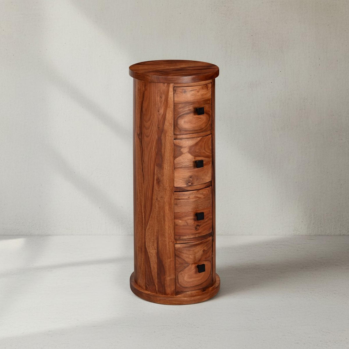 KOMMODE – Massivholz, rustikal, 4 Schubladen, viel Stauraum - Braun, Holz/Metall (35/85/35cm) - KADIMA DESIGN