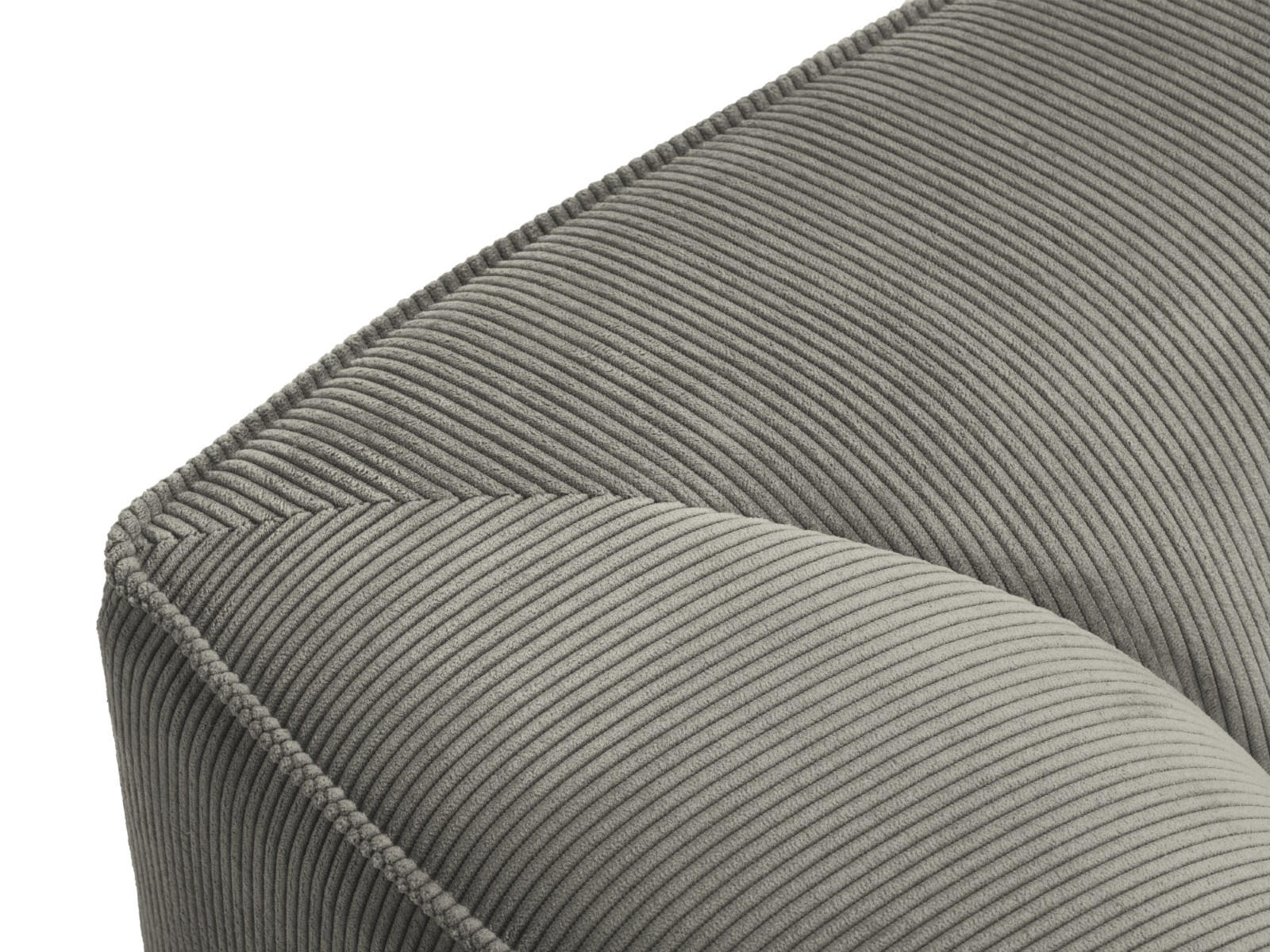CHAISELONGUE links Ruby aus Cord hellgrau - Hellgrau, Textil (93/69/180cm) - Micadoni