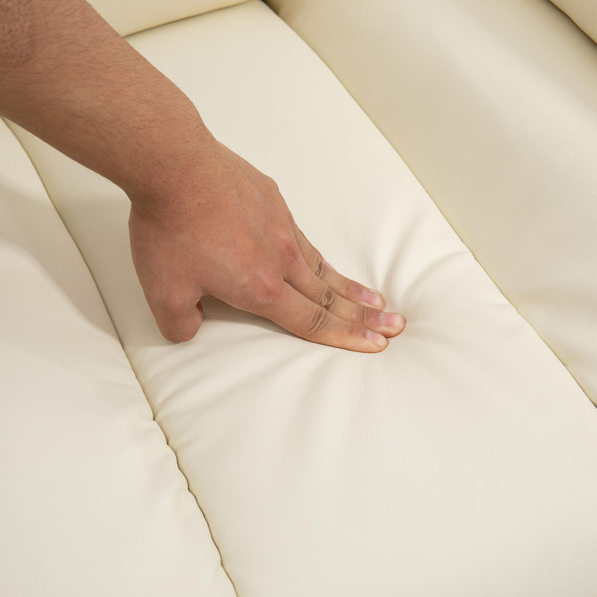RELAXSESSEL DE-15412 elektrisch verstellbar mit Aufstehhilfe Creme - Creme, Leder (93/105/96cm) - ComfortXL