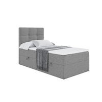 BOXBETT mit Matratze H3 und Lattenrost - MARCE - 90x200 - Rechts Grau - Grau, Holzwerkstoff (90/200cm) - ALTDECOR
