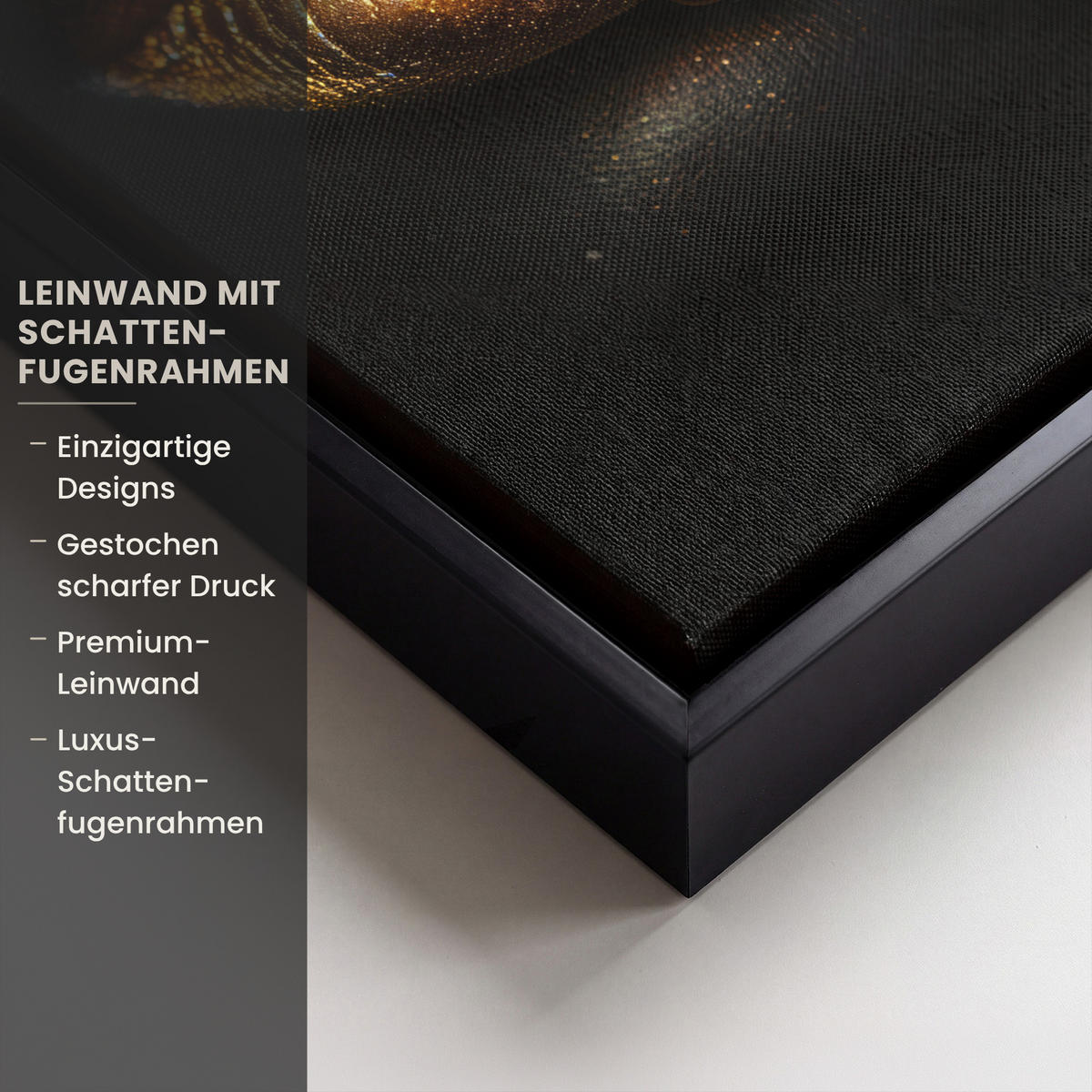 LEINWAND Bilder mit Rahmen - Frau - Porträt - Lippen - Gold - Schwarz - 20x30 - Schwarz, Textil (20/30cm) - MuchoWow