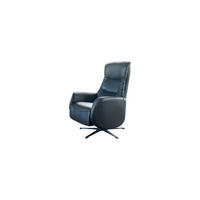 RELAXSESSEL SARI Schwarz Leder - Schwarz, Leder/Metall (77/108/89cm) - KAWOLA