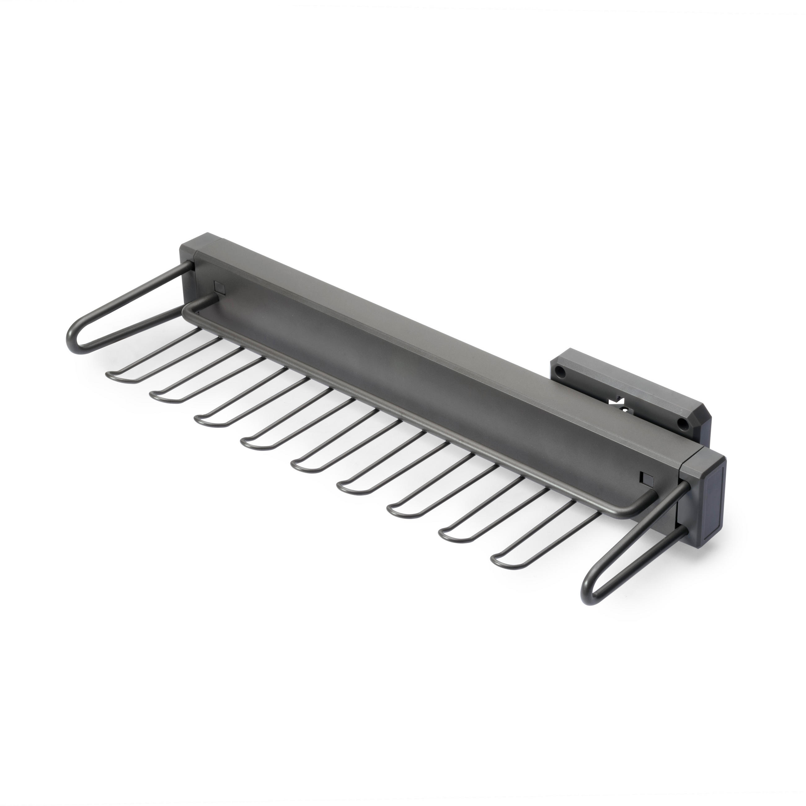 KRAWATTENHALTER seitlich ausziehbar Quartz, Kunststoff und Aluminium, Titanium - Titanfarben, Kunststoff (10/17/44.5cm) - EMUCA