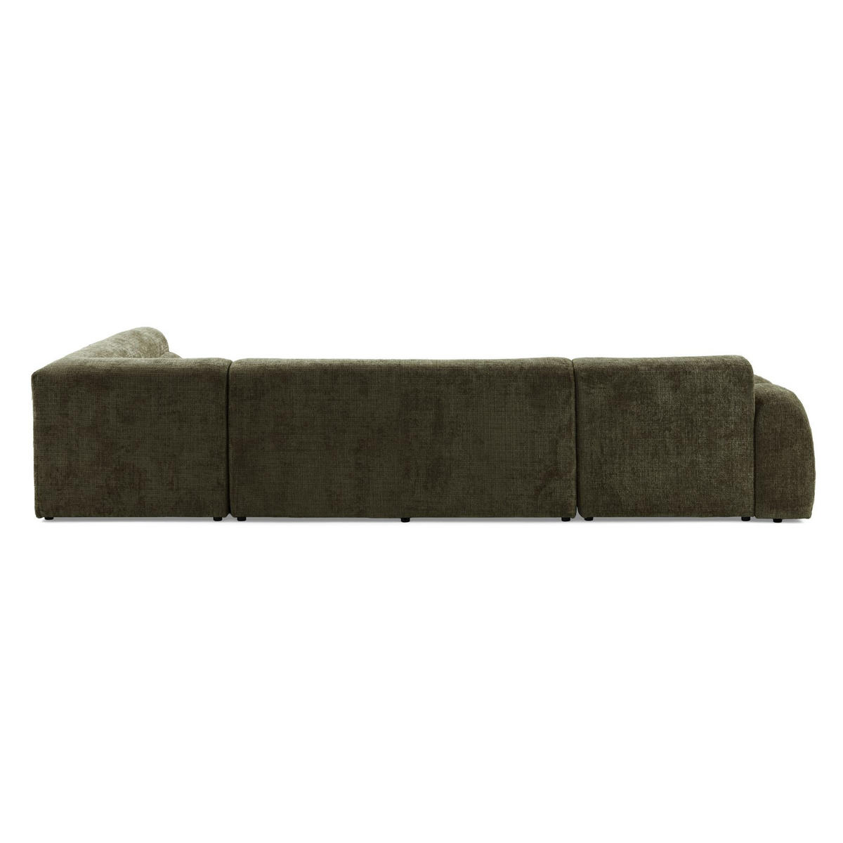 6-SITZER modulares Wohnlandschaft U XXL VEER SET 4 Rechts, 368 x 190 cm, Chenille Webstoff Grün - Schwarz/Grün, Holz/Kunststoff (190/75/368cm) - Muffo