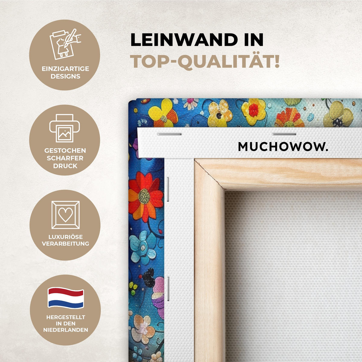 LEINWANDBILD 2er Set Bunt - Baum des Lebens - Blumen - Abstrakt 160x120 cm - Blau, Textil (160/120cm) - MuchoWow