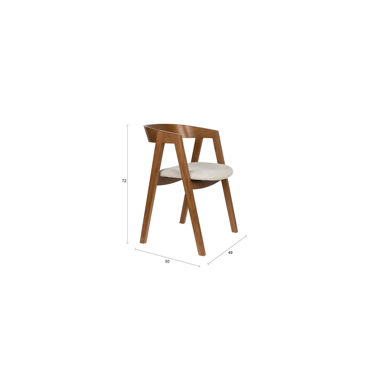 ESSZIMMERSTUHL Mads Dunkelbraun - 2 er Set - Braun, Kunststoff (49/72/50cm) - Zuiver