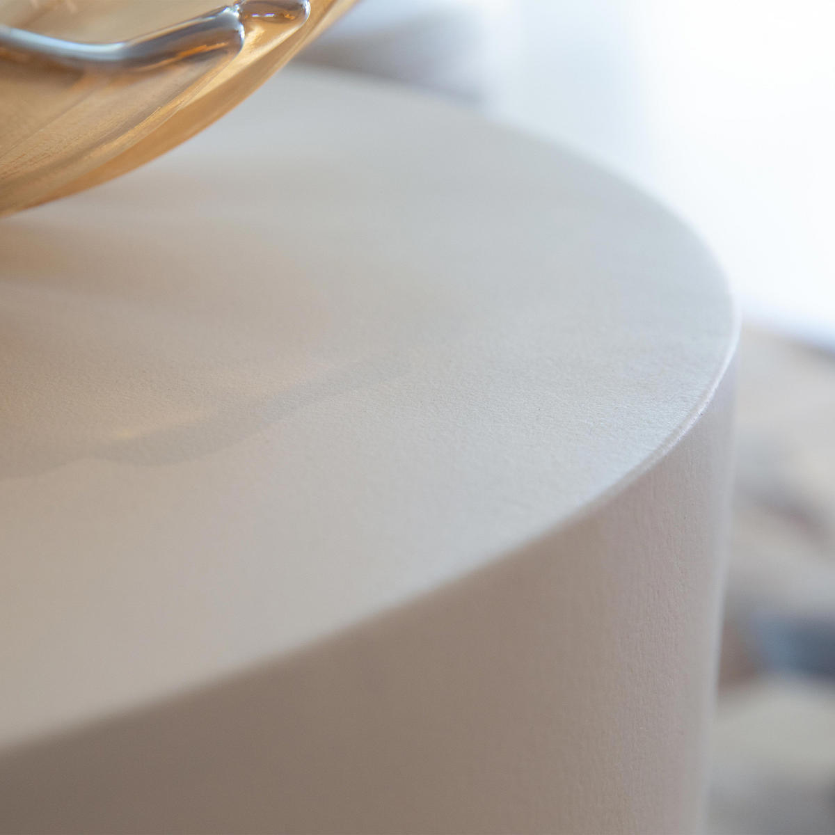 BEISTELLTISCH ROME Rund Groß Zementoptik 45 x 45 x 51 cm - Creme, Naturmaterialien (45/45/51cm) - Elementi