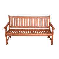 GARTENBANK Malmo 3-Sitzer Terrassenbank - Braun, Holz (158/90/68cm) - DELUKE