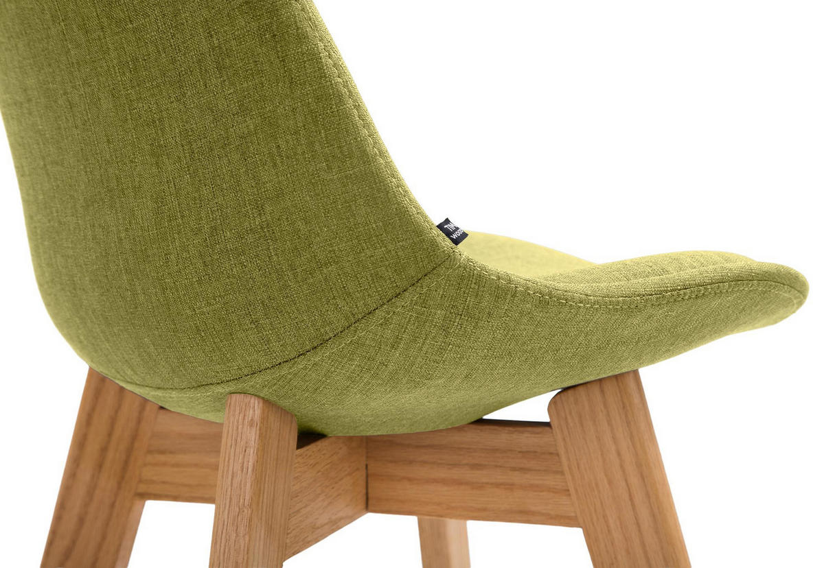 BARHOCKER Stoff grün - Eukalyptusholzfarben/Grün, Holz/Textil (48/112/56cm) - CLP