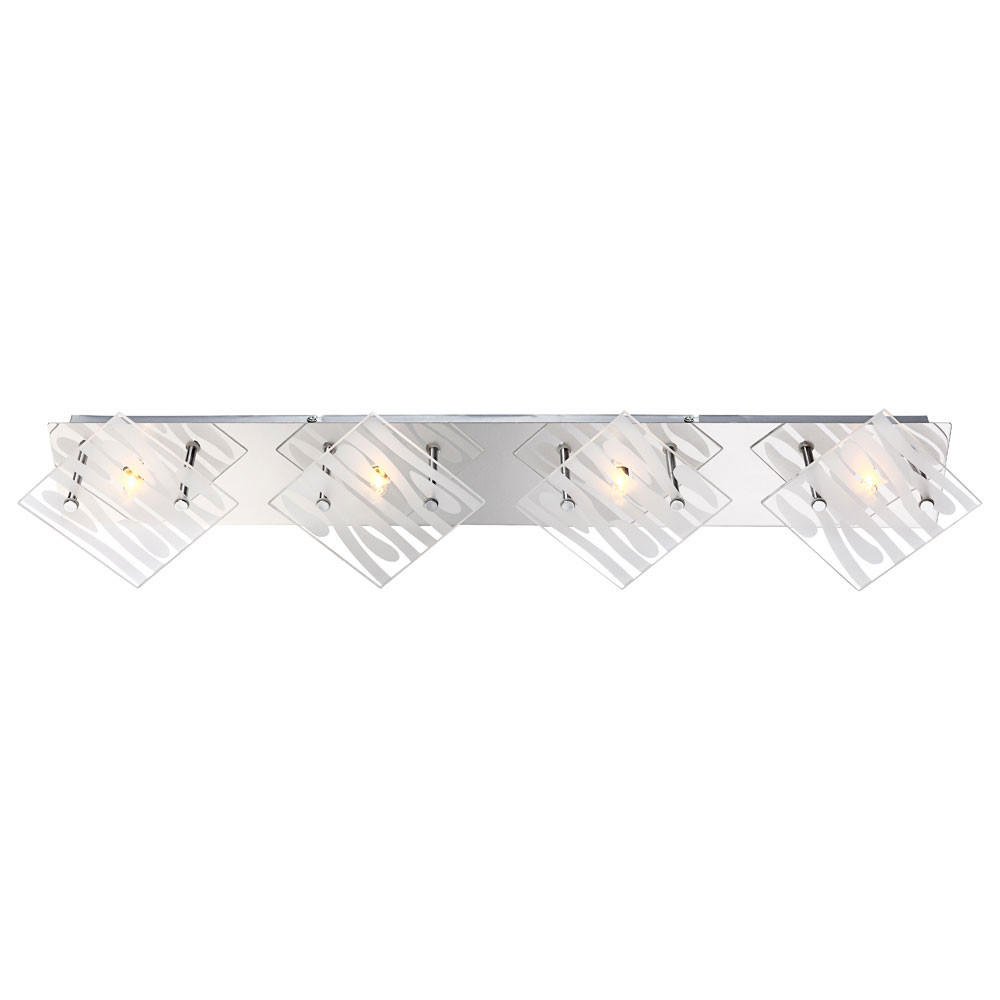 LED DECKENLEUCHTE Carat Silber Chrom - Silberfarben, Glas (7.8/75.5/17cm) - Globo Lighting