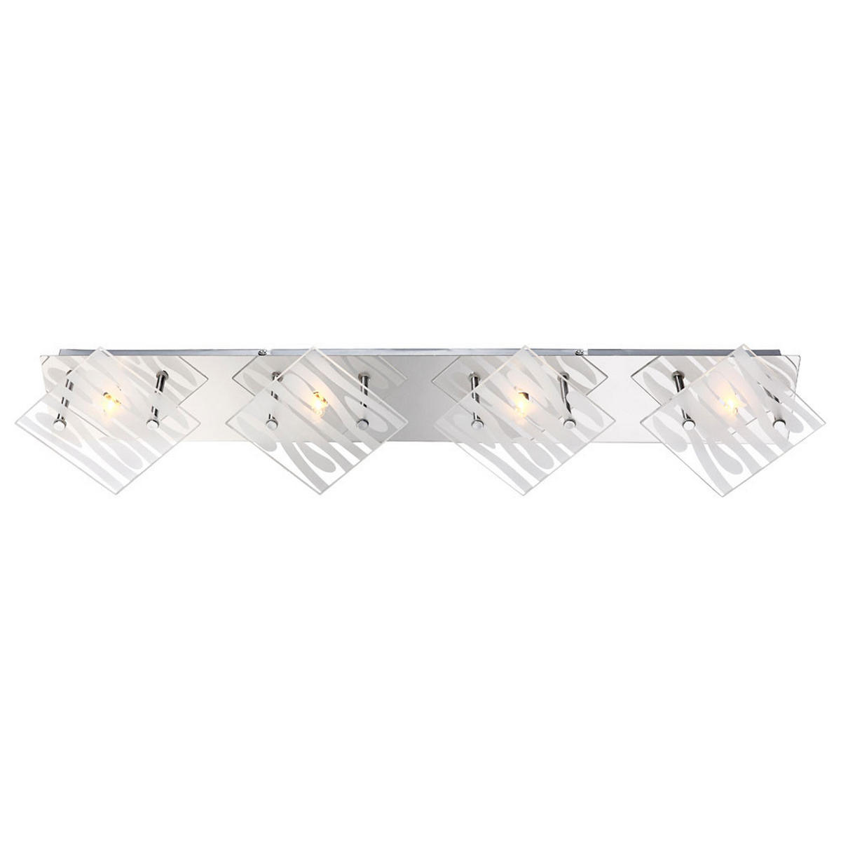 LED DECKENLEUCHTE Carat Silber Chrom - Silberfarben, Glas (7.8/75.5/17cm) - Globo Lighting