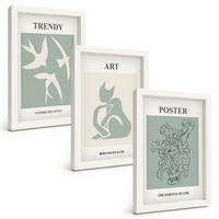 BILDER SET 3er Set - 20x30 cm Weißer Rahmen - Matisses stilvolle Illustrationen - Weiß, Kunststoff (20/30cm) - TULUP