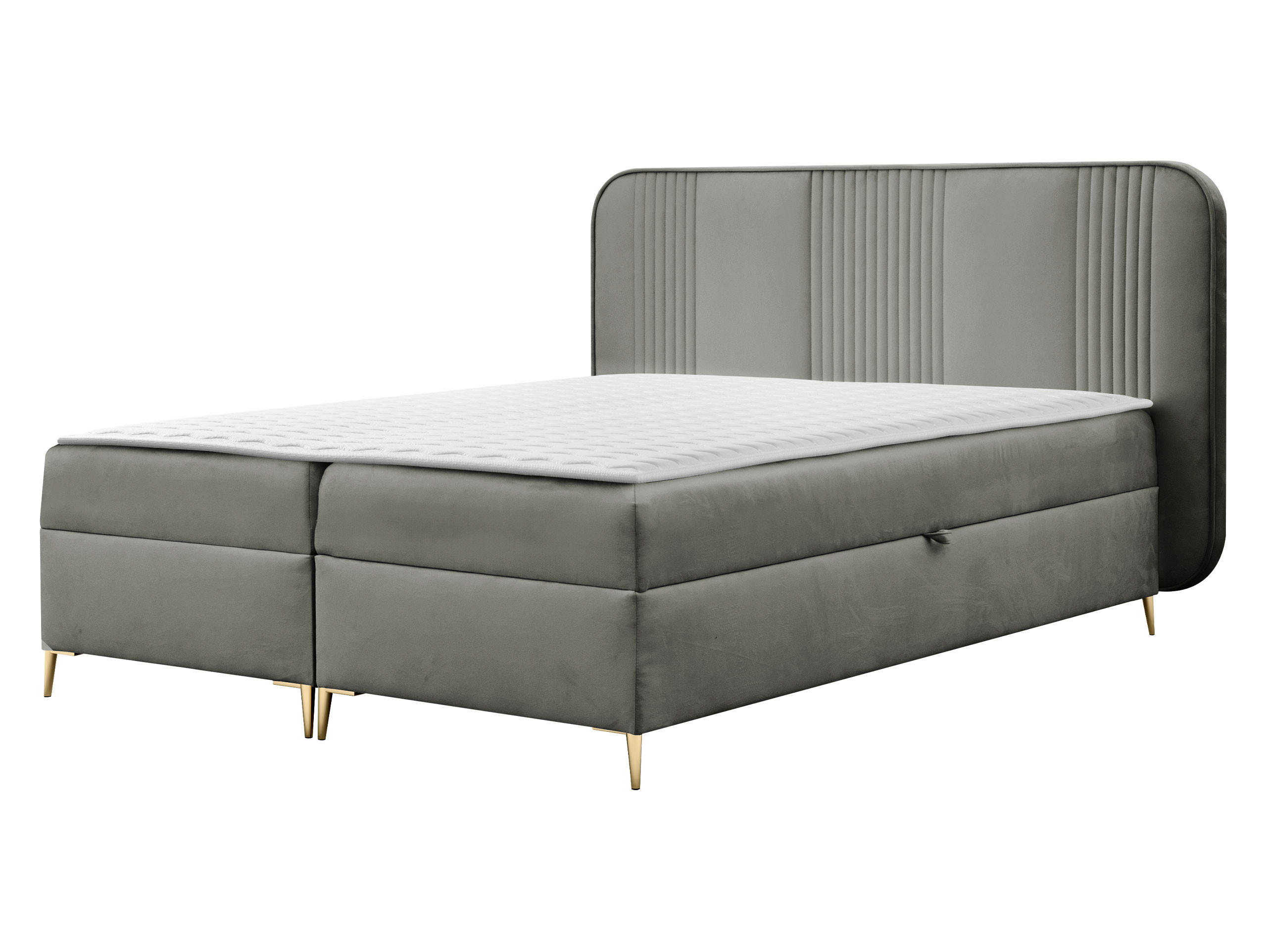 BOXBETT Fandy - Goldfarben/Grau, Holz/Textil (180/200cm) - MIRJAN24
