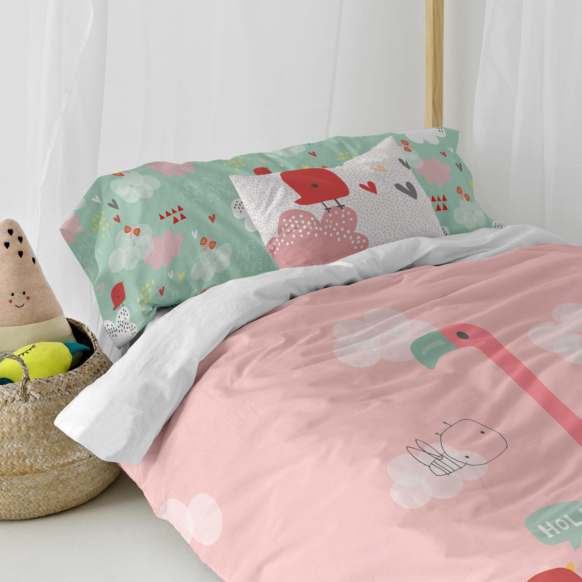 BETTBEZUG 2er-Set teiliges hola 135/140x200 cm (standardgrösse) mehrfarbig - Multicolor, Textil (140/200cm) - Happy Friday