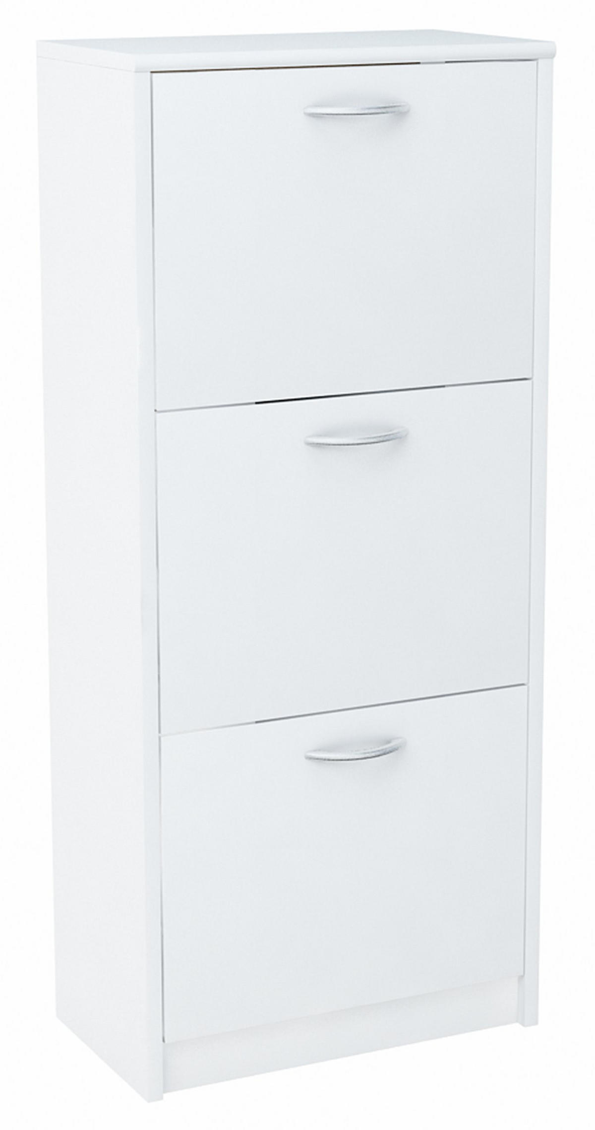 SCHUHSCHRANK 3S Weiß 50/28/116 cm - Weiß, Holzwerkstoff (50/116/28cm) - Matkam Möbel