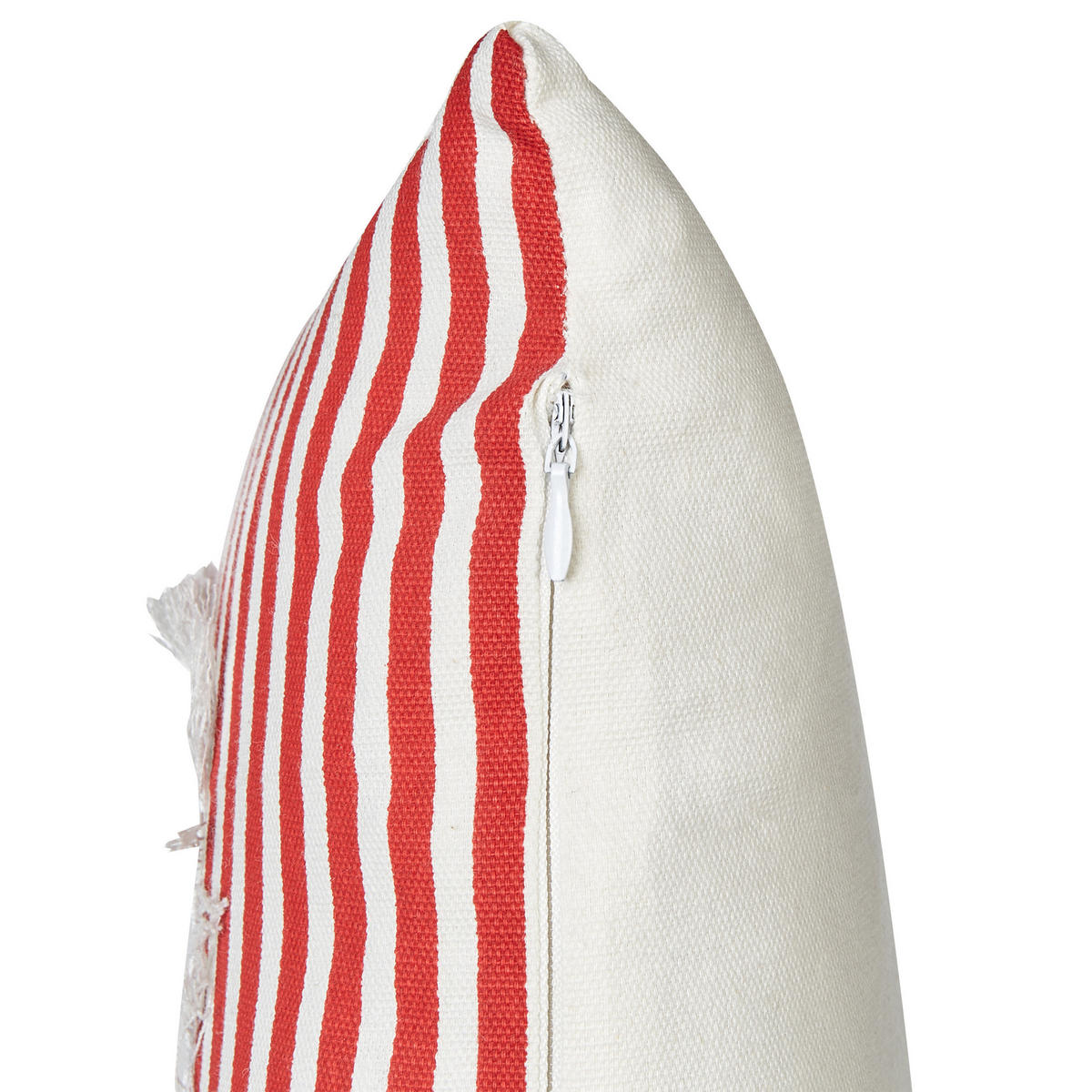DEKOKISSEN 2er-Set Rot 30/50 cm Alsine - Rot/Weiß, Textil (30/50cm) - Beliani