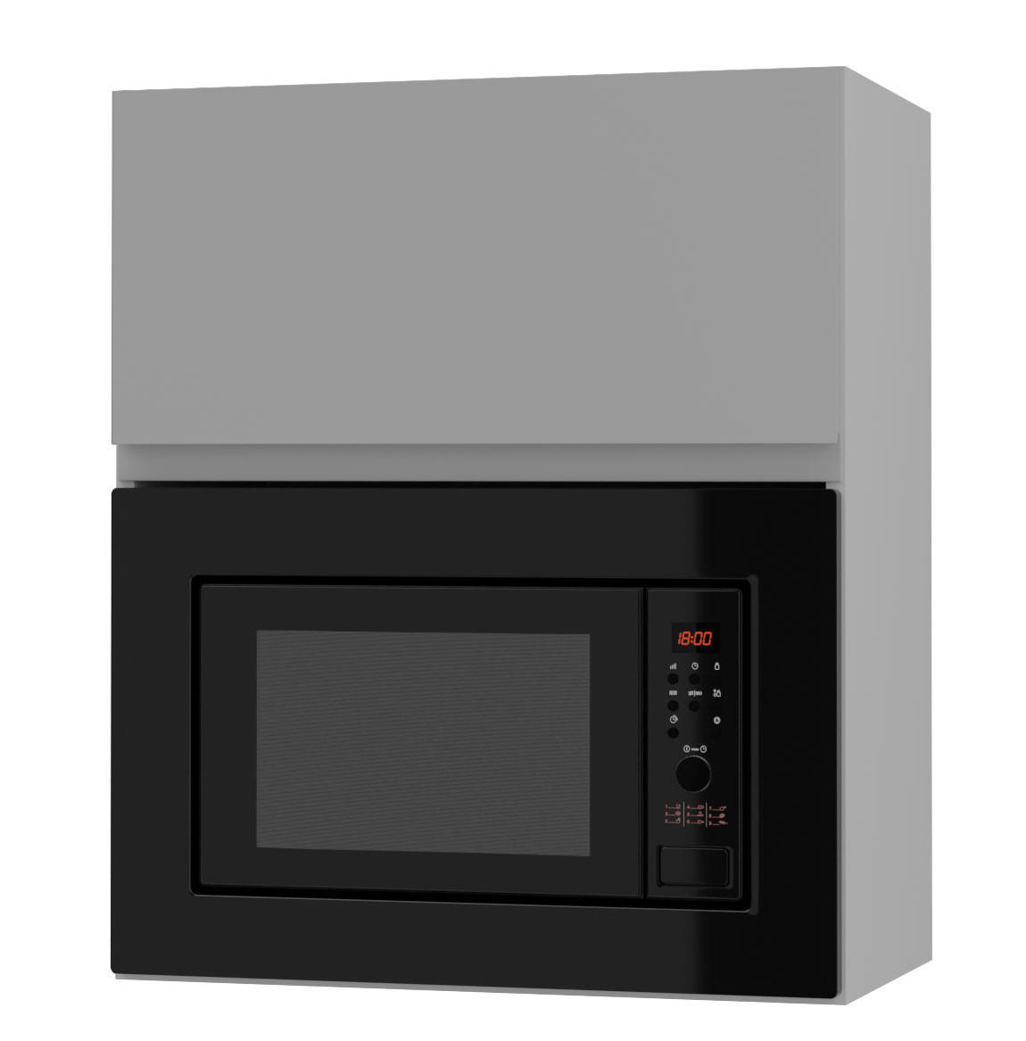 Feldmann-Wohnen Mikrowellenumbauschrank Grau, Grau 60x72x32.5 cm