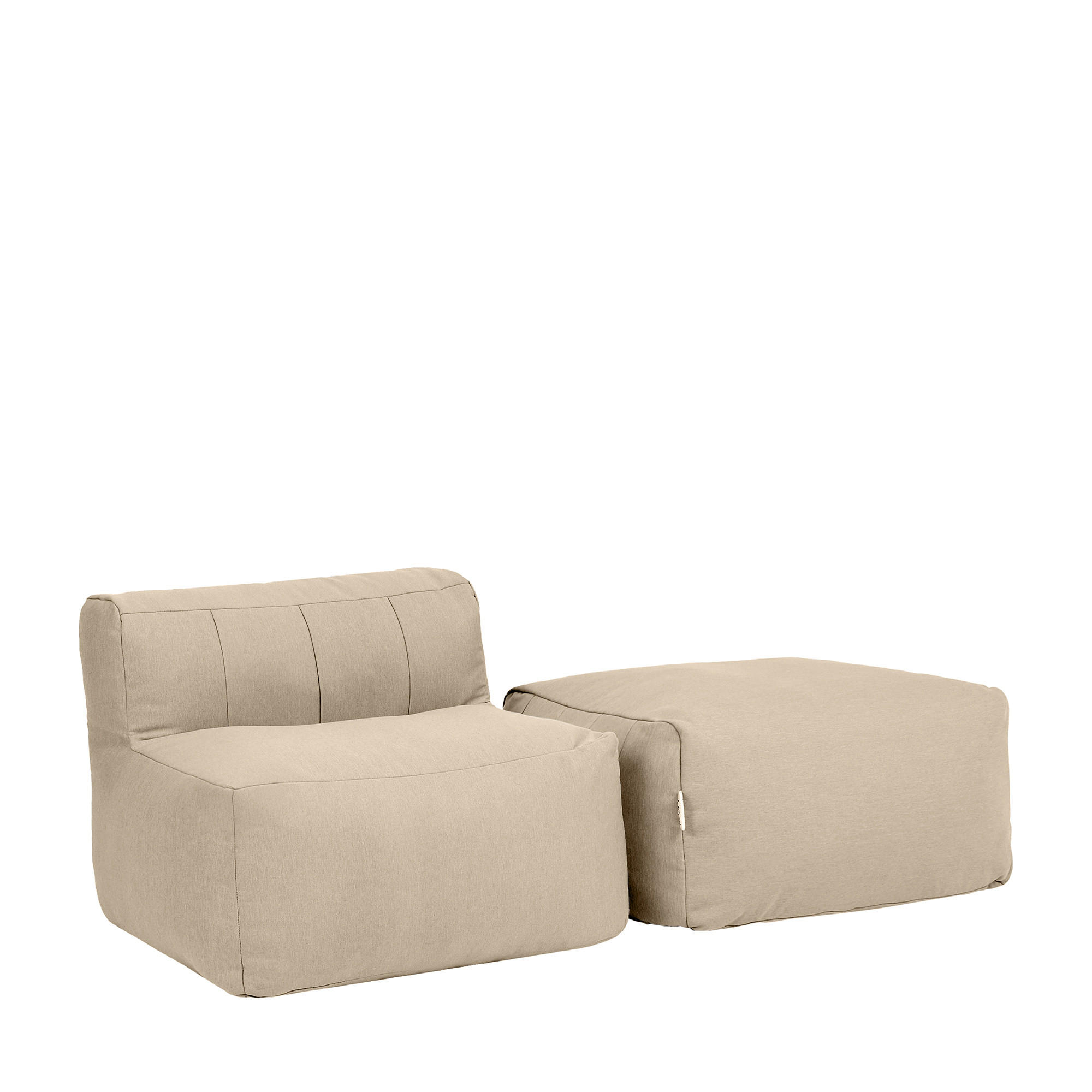SITZSACK-SOFA Outdoor 2-tlg.: Sessel, Fußstütze - Beige, Textil (95/68/100cm) - icon
