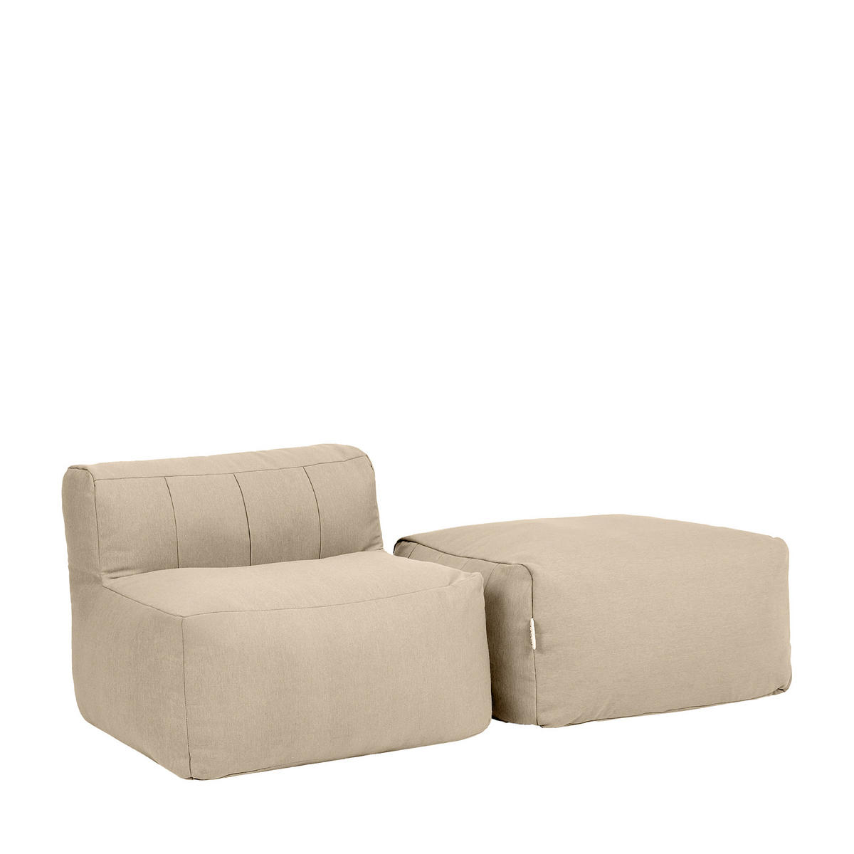 SITZSACK-SOFA Outdoor 2-tlg.: Sessel, Fußstütze - Beige, Textil (95/68/100cm) - icon
