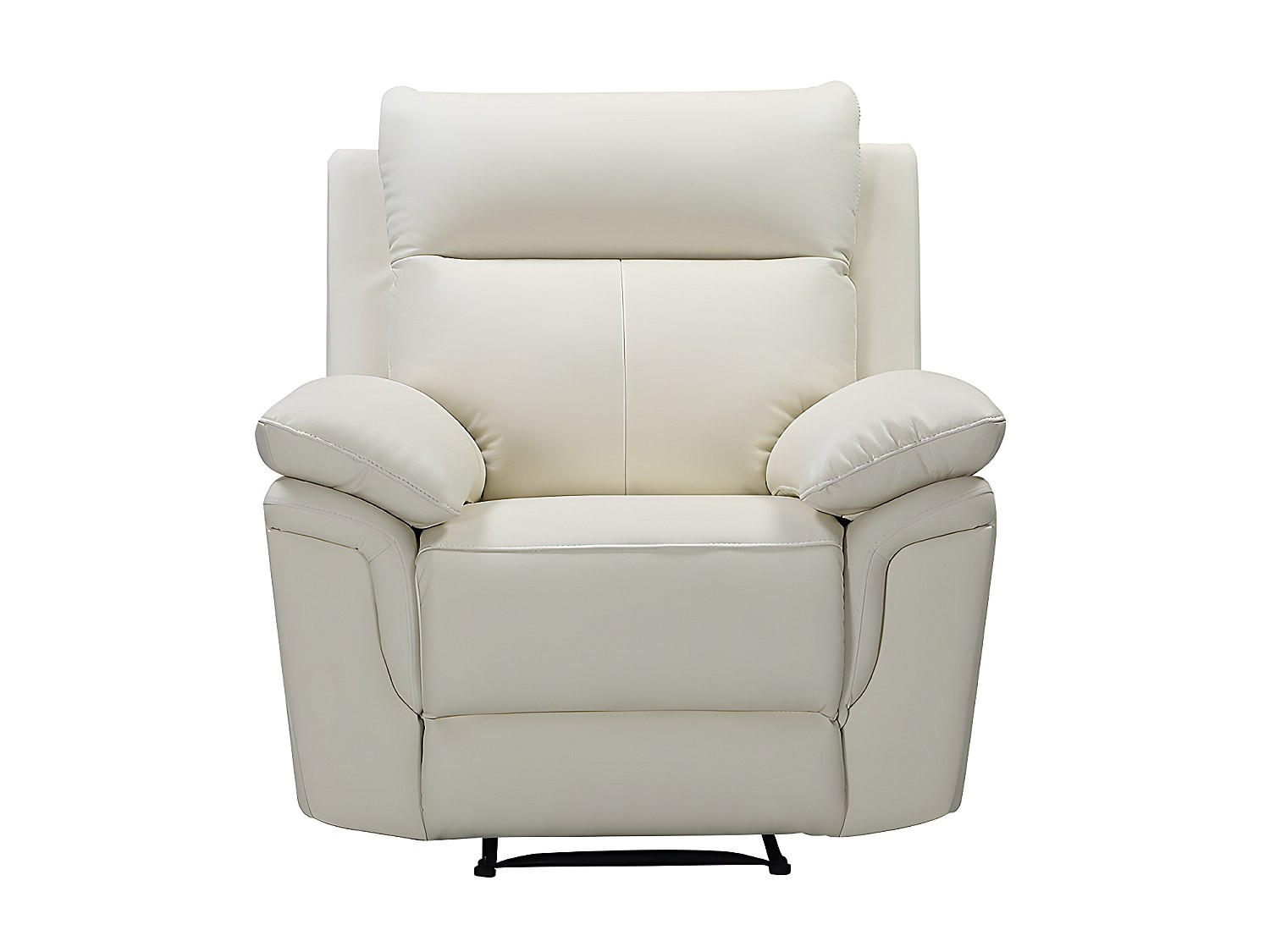 RELAXSESSEL - 1 Person - Leder - Elfenbeinfarben - - Weiß, Leder (98/102/92cm) - Vente-Unique