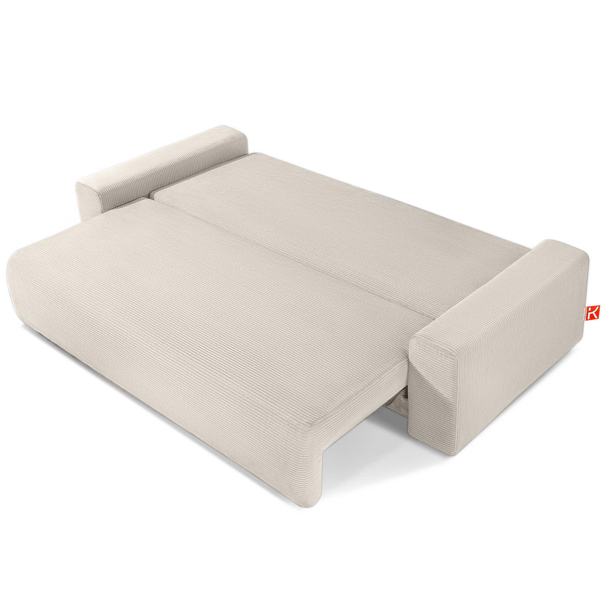 3-SITZER SCHLAFSOFA MOLLIS, Corduroy, Cremig - Creme, Holz/Holzwerkstoff (250/93/108cm) - KONSIMO®