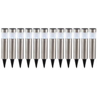 LED AUSSENLEUCHTE Edelstahl Silber 12er Set - Silberfarben, Metall (6.3/6.3/28cm) - Globo Lighting