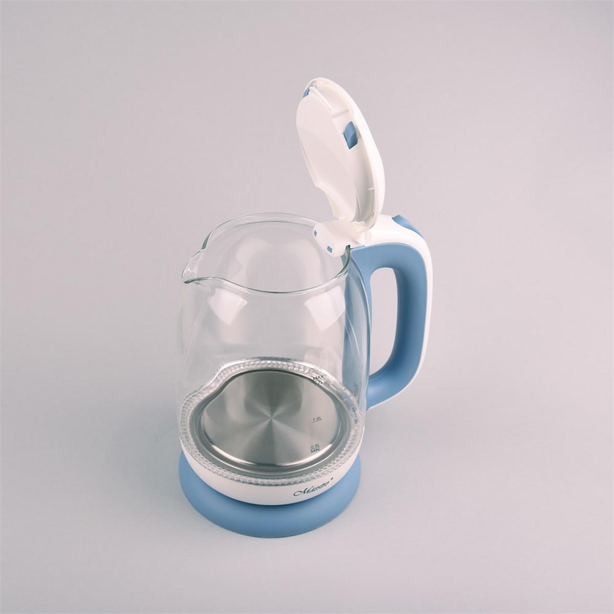 WASSERKOCHER ELEKTRISCH Weiß 22/15.5/23.5 cm MR056BLUE - Weiß, Glas (15.5/23.5/22cm) - Maestro 