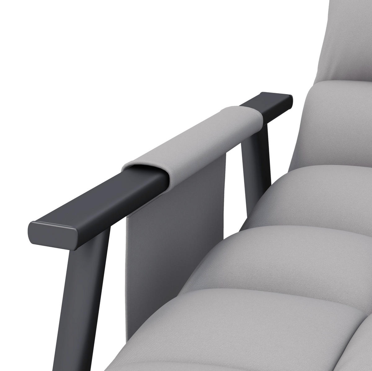 RELAX-SCHAUKELSTUHL 60/134/70 cm mit Mikrofaserbezug und verstellbarer Rückenlehne - Grau, Textil (134/70/60cm) - BEAOK