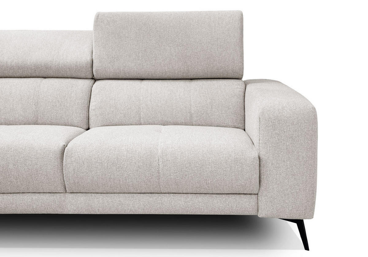 ECKSOFA MORELLO 5-Sitzer, creme - Anthrazit/Schwarz, Holzwerkstoff/Textil (158/269cm) - Courtois Laville