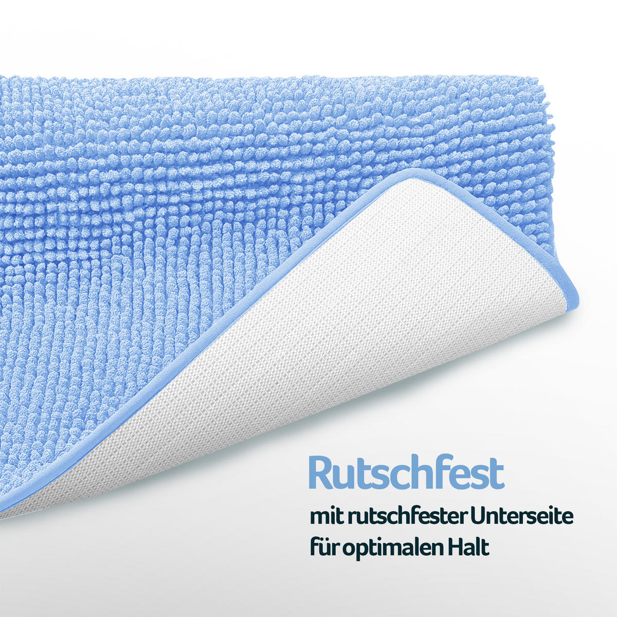 BADEMATTE Chenille 60x90cm Hellblau - Hellblau, Textil (90/60cm) - Bestlivings