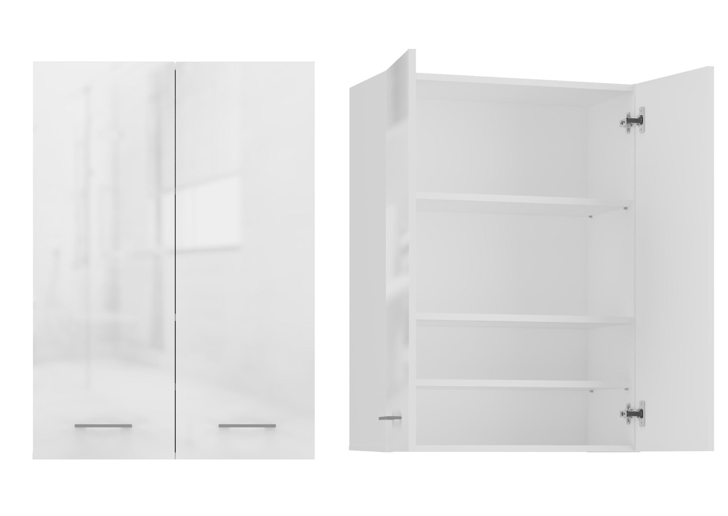 CDF Badezimmerschrank Weiß Hochglanz 64x90x30 cm