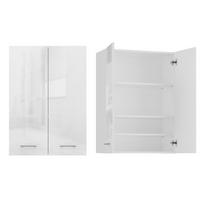 BADEZIMMERSCHRANK POLA MINI DD - WEISS GLÄNZEND - Weiß Hochglanz, Holzwerkstoff (64/90/30cm) - CDF