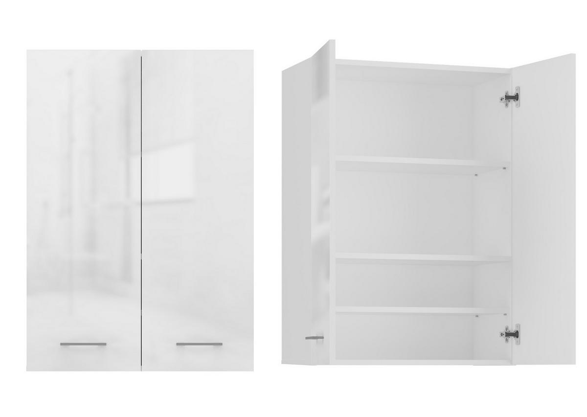 BADEZIMMERSCHRANK POLA MINI DD - WEISS GLÄNZEND - Weiß Hochglanz, Holzwerkstoff (64/90/30cm) - CDF