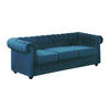 SOFA 3-Sitzer - Samt - Grünblau - CHESTERFIELD - Petrol, Textil (88/72/205cm) - Vente-Unique
