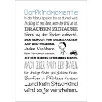BILD 29x41 cm Typografie Dorfkind Dorfkindmomente - Blau, Holzwerkstoff (29/41/2cm) - artissimo
