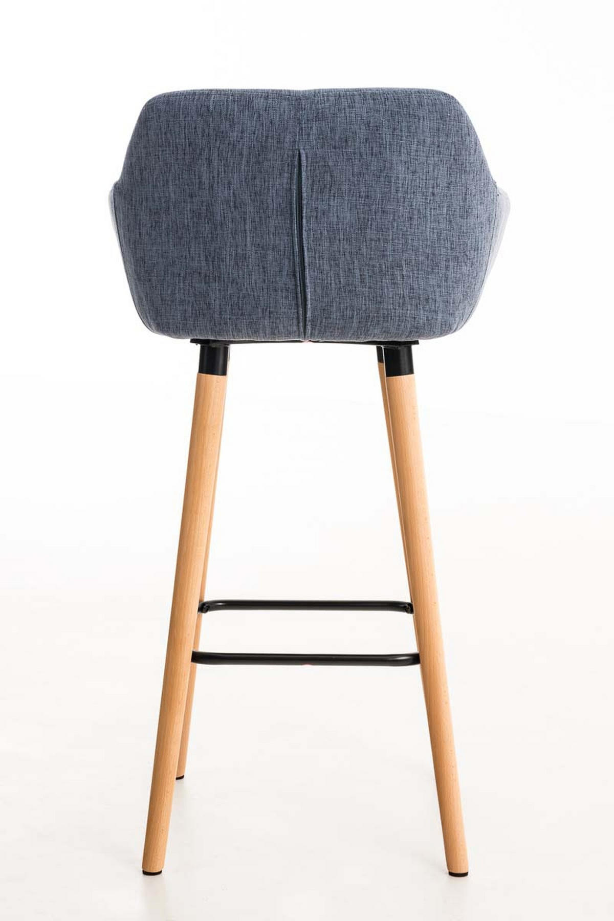 BARHOCKER Grande, Gestell Holz, Stoff Blau - Blau/Braun, Holz/Textil (55/99/46cm) - TPFLiving